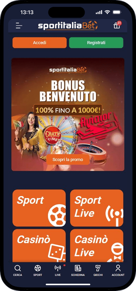 Homepage di SportItaliaBet